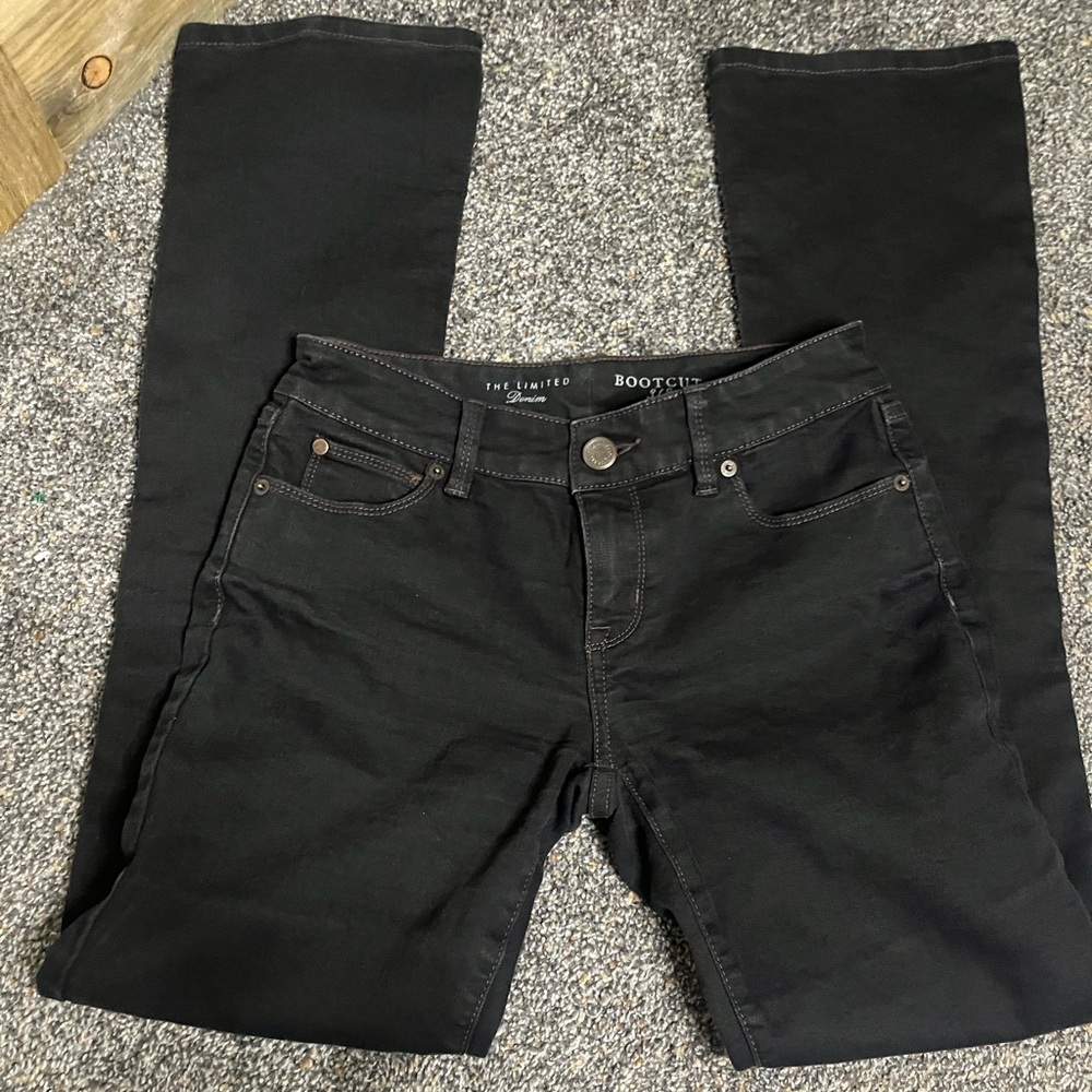 The Limited Black Boot Cut Jeans Noir Normcore Scandi Stretch Denim